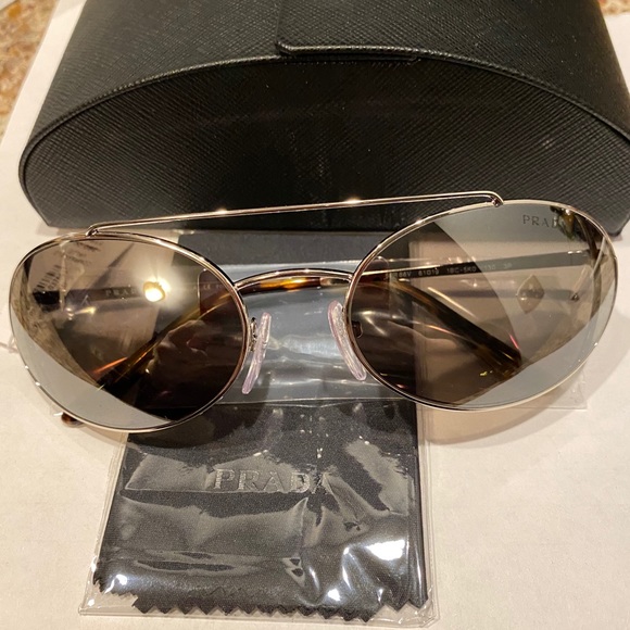 Prada oval mirror wire rimed sunglasses - Picture 1 of 8